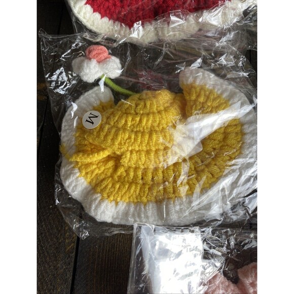 5 Pcs Sz M Cartoon Design Knit Crochet Cute Soft Cat Hat Rabbit Hat Costume - Picture 4 of 8